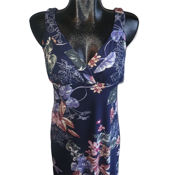 BB Collection Navy Floral Sleeveless Maxi Dress - Picture 2 of 6
